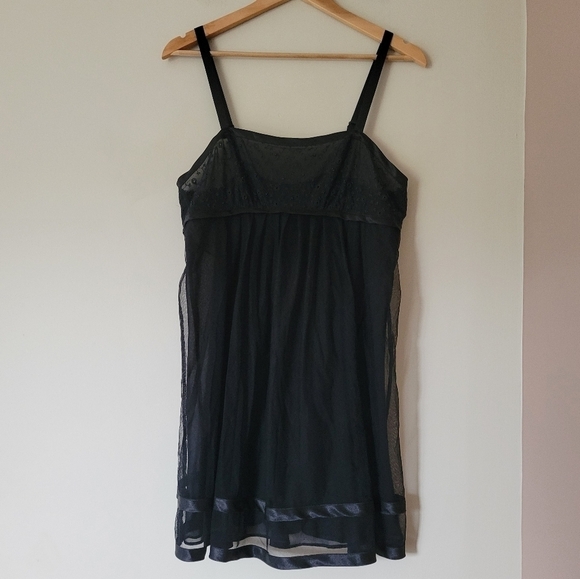 Vintage Other - Vintage 90s Y2K  Black Chiffon Babydoll Lingerie Slip Dress Grunge Punk